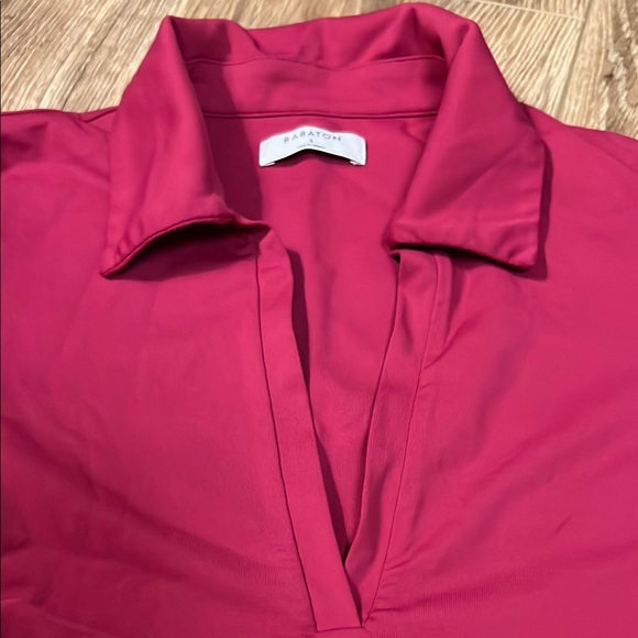 Babaton Raspberry Pink Notched Collar Crop Top - Picture 3 of 5